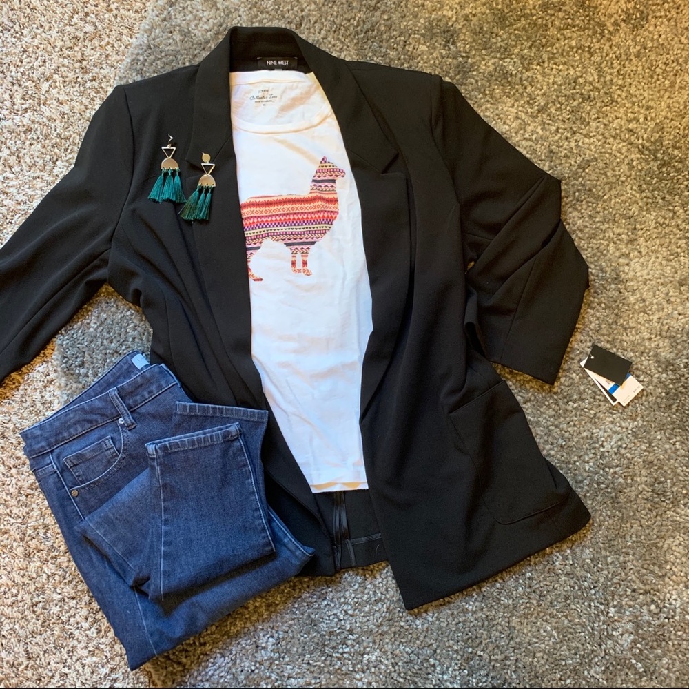 Nine West Kiss-Front Oversized Blazer